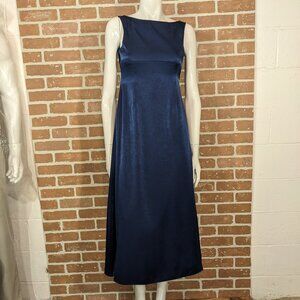 Navy Satin Semi-Formal Dress